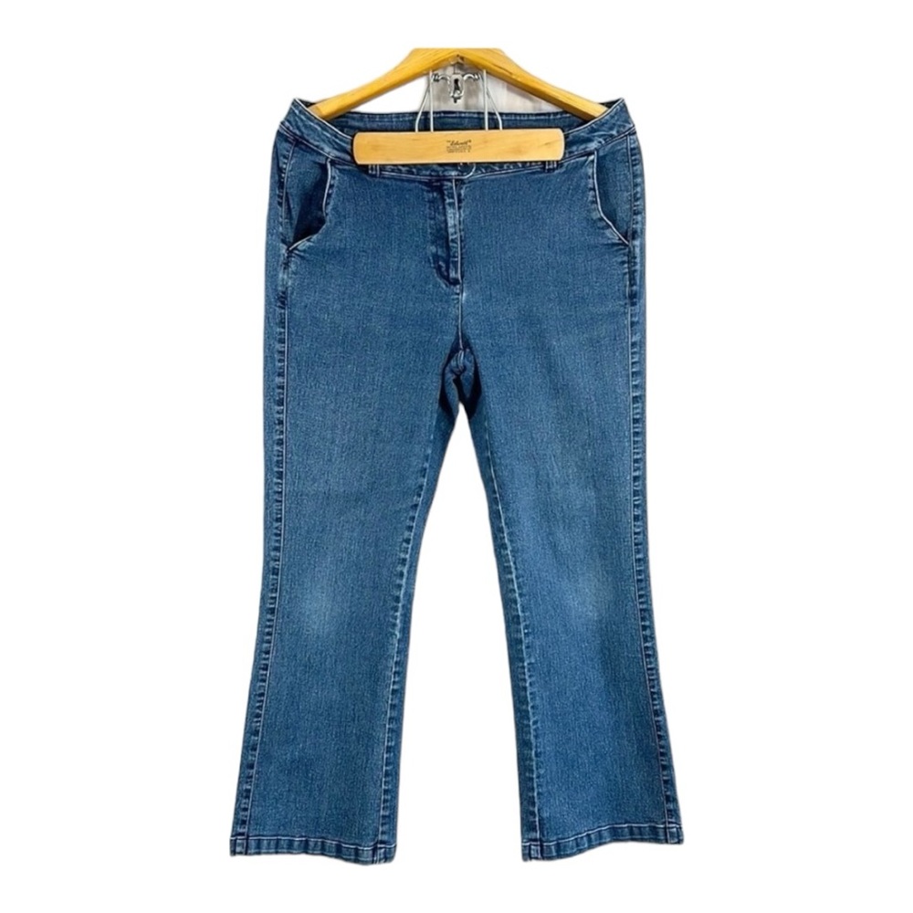 Woolrich Vintage Stretch Bootcut Button Tab Trouser Style Jeans Size 10 Petite